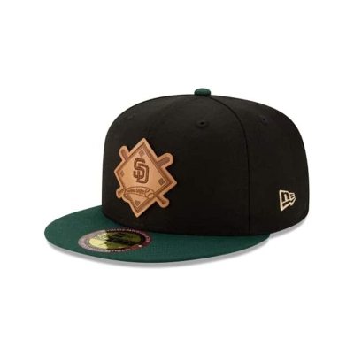 San Diego Padres Gorra | New Era MLB Debossed 59fifty Fitted Cap Mexico - Negros